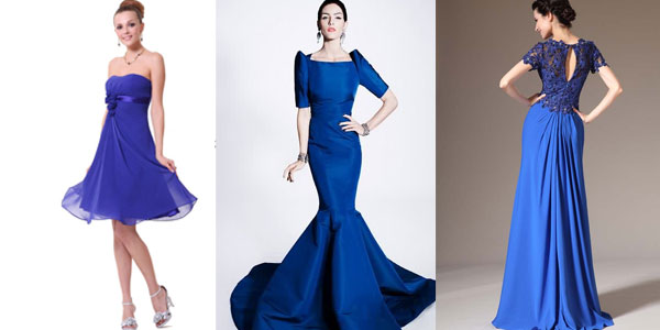 Синее котельное, вечернее и кружевное платье