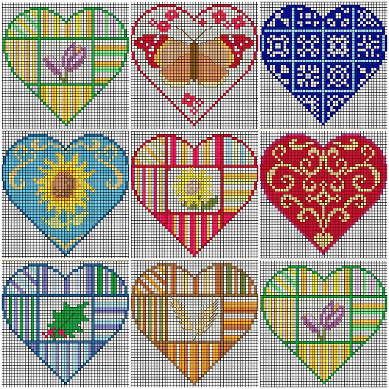 Схема вышивки крестом сердечко