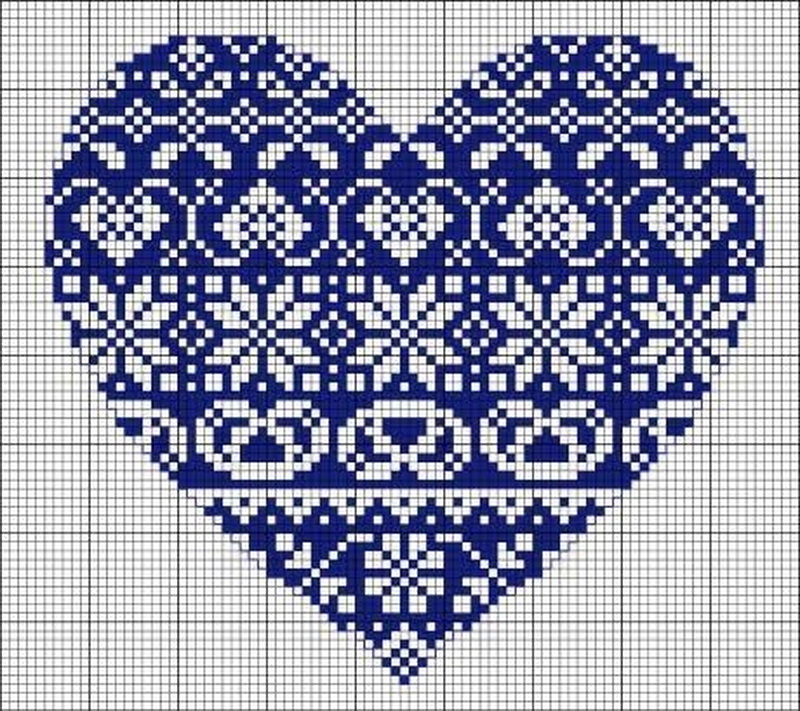 Схема вышивки крестом сердечко